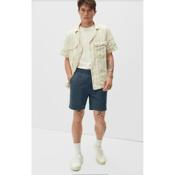 NWT‎ Everlane The Pull-On Performance Chino Short Small Kingfisher Blue Mens - Picture 1 of 9
